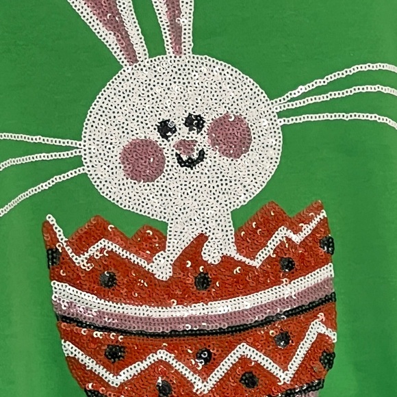 PEACH LOVE CALIFORNIA puff sleeve sequin bunny ruffle bottom trim dress S M L - Picture 4 of 7